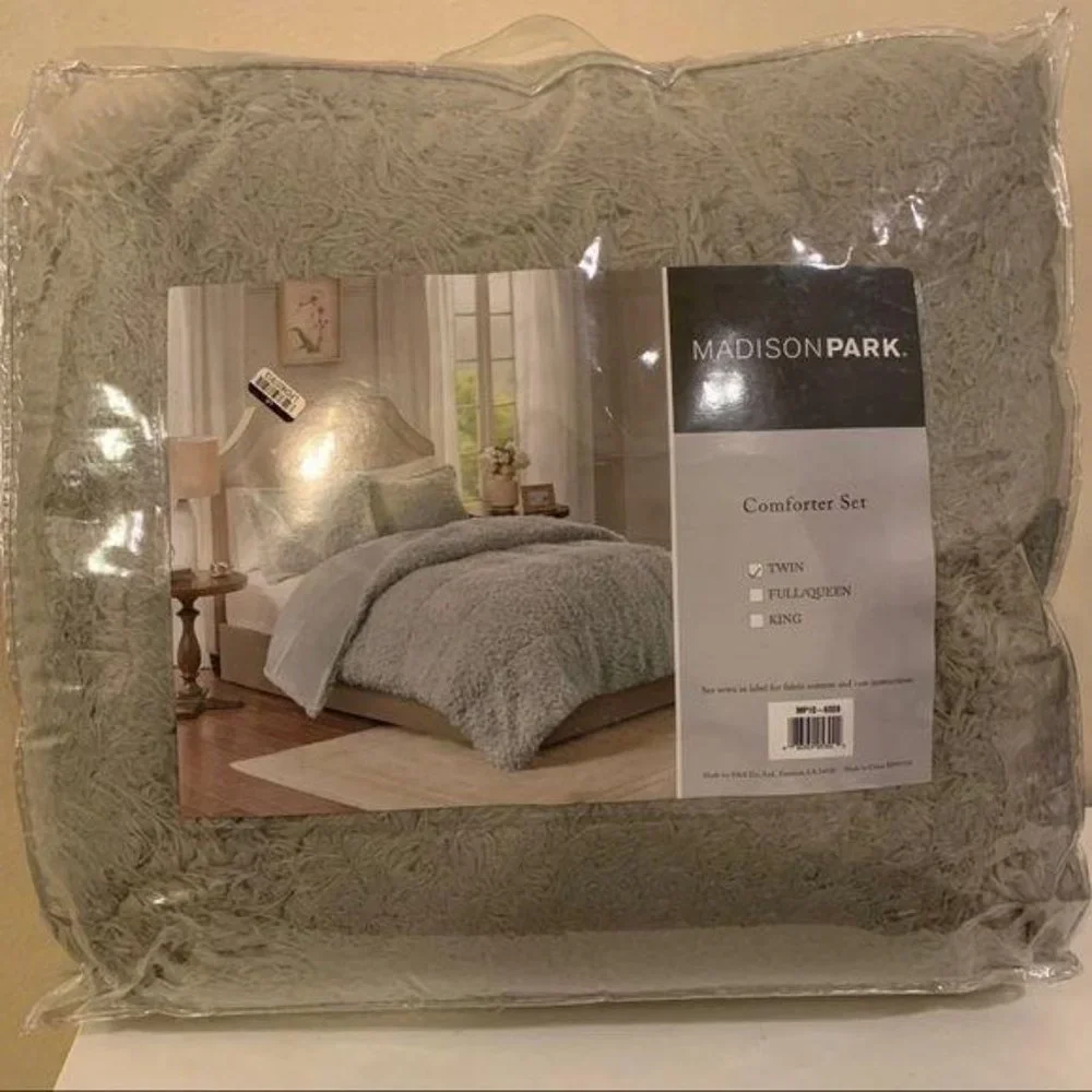 Madison Park Faux Mohair Mink Twin Comforter Set